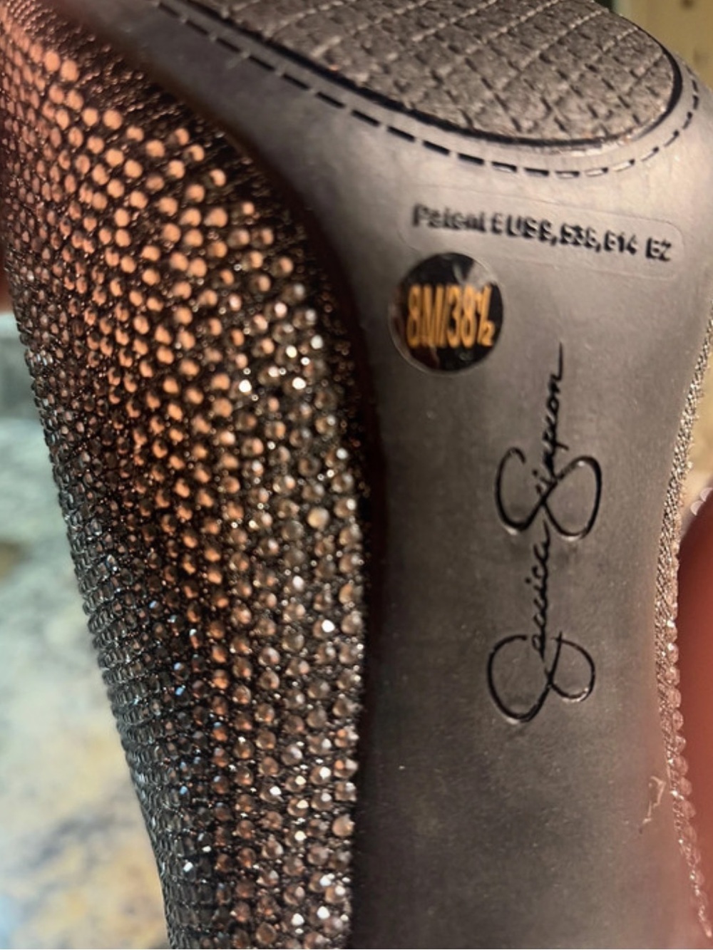 JESSICA SIMPSON♦️GLITTER GABOR RHINESTONES BOOT - Picture 12 of 14